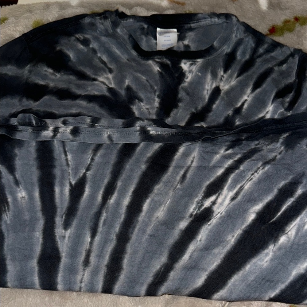 Port and Company Black Tie-Dye Women's Top